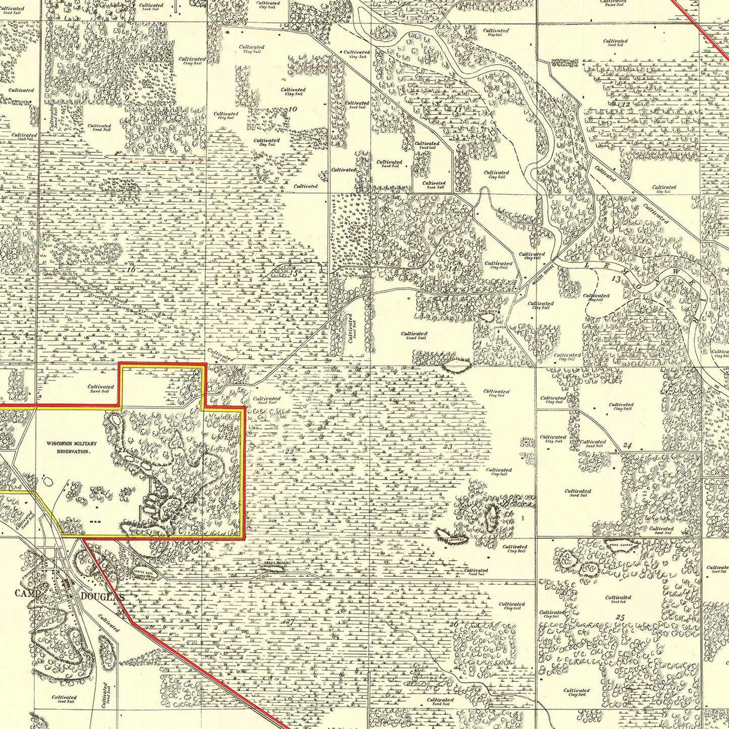 Vintage Map of Juneau County, Wisconsin, 1902