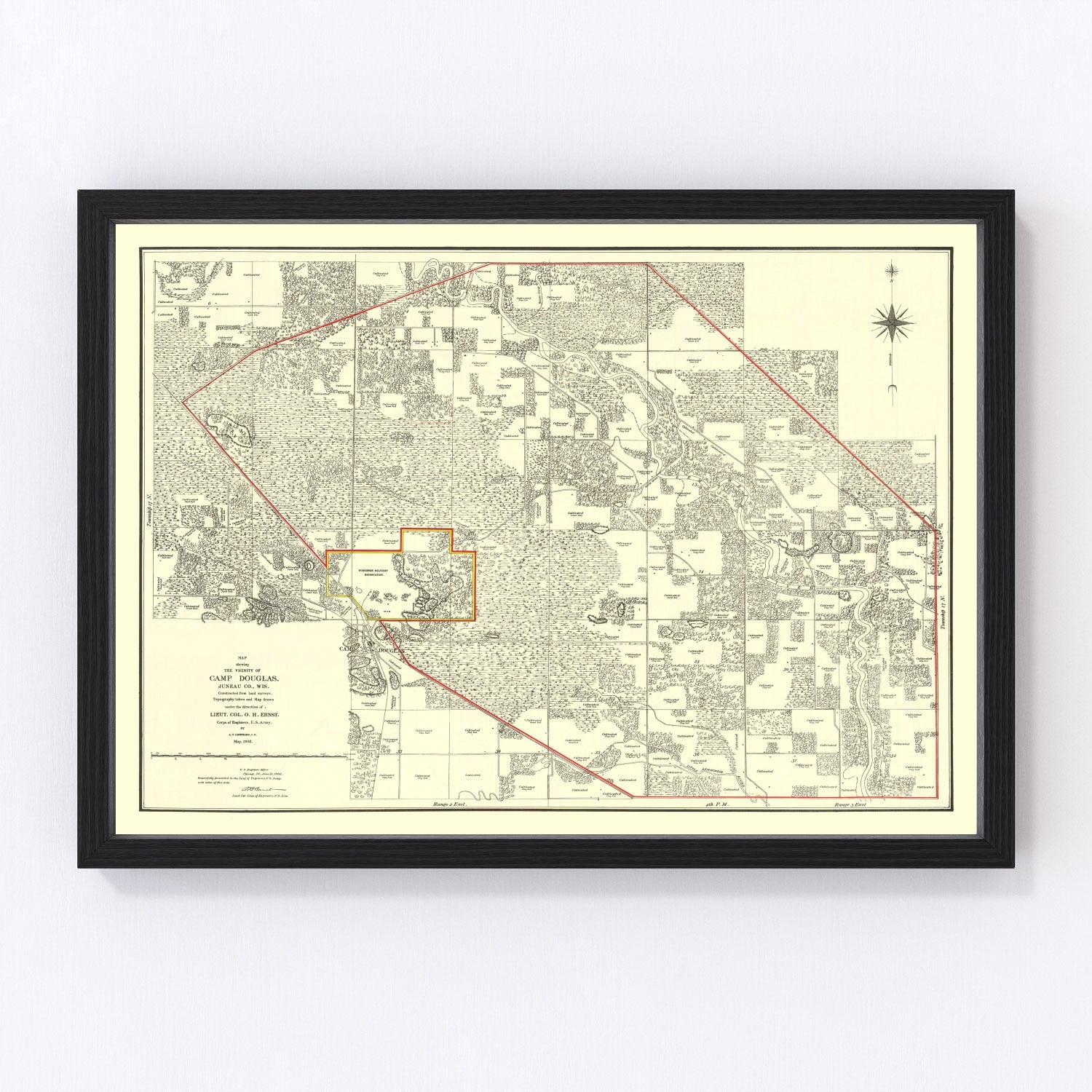 Vintage map of Juneau County, Wisconsin, 1902, digitally restored