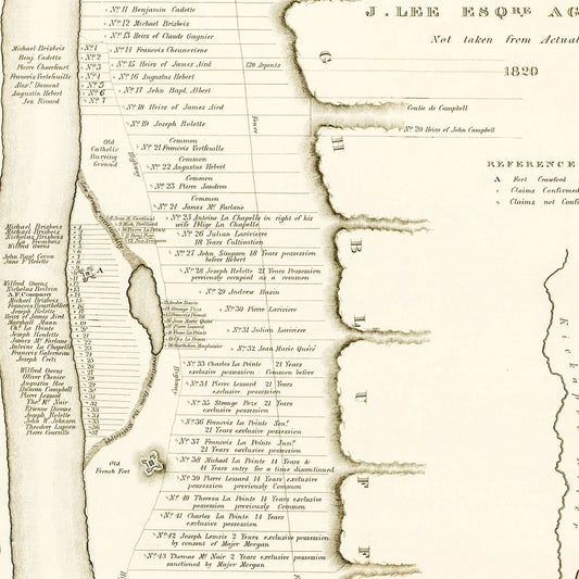 Vintage Map of Prairie du Chien, Wisconsin, 1834