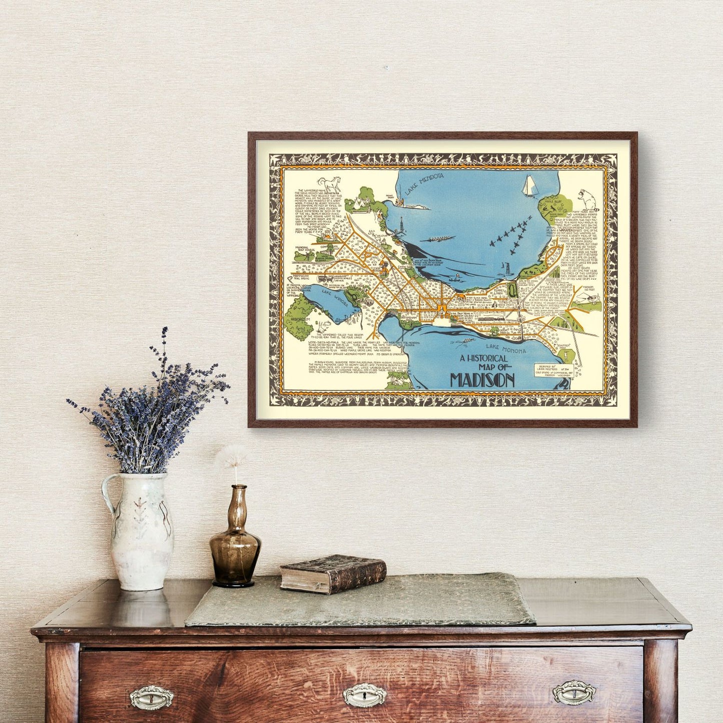 Vintage Map of Madison, Wisconsin, 1924