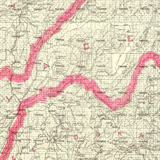 Vintage Map of Lake Tahoe, 1914