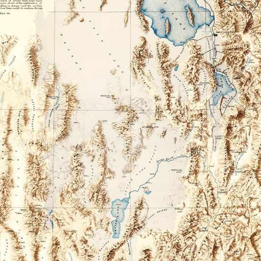 Vintage Map of Lake Bonneville, Utah, 1877