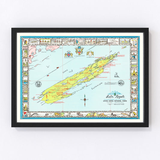Vintage map of Isle Royale, Keweenaw County, Michigan, 1939