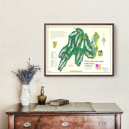 Vintage Map of Spyglass Hill Golf Course Wall Art