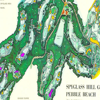 Vintage Map of Spyglass Hill Golf Course Wall Art