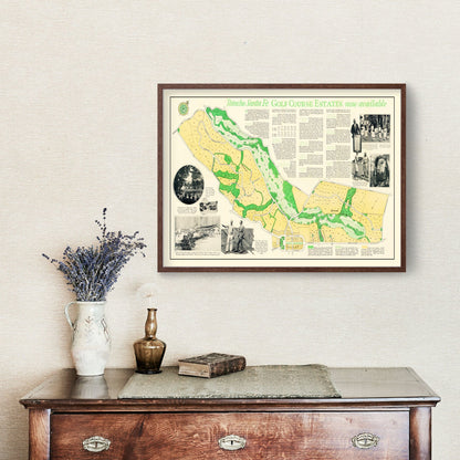 Vintage Map of Rancho Santa Fe Golf Course Estates Wall Art