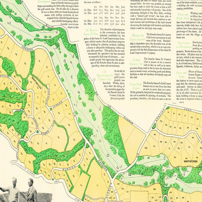 Vintage Map of Rancho Santa Fe Golf Course Estates Wall Art