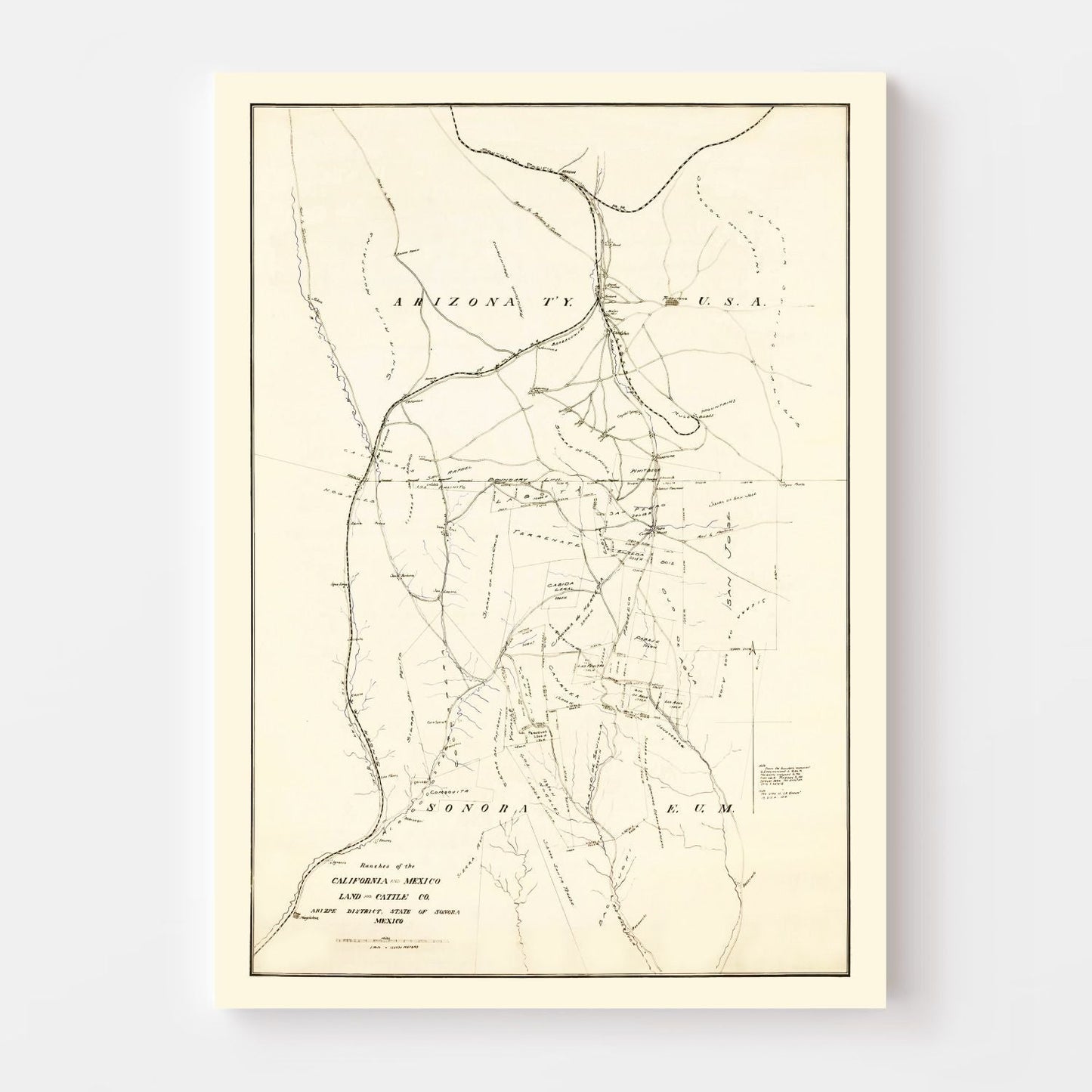 Vintage Map of Cochise County, Arizona, 1905