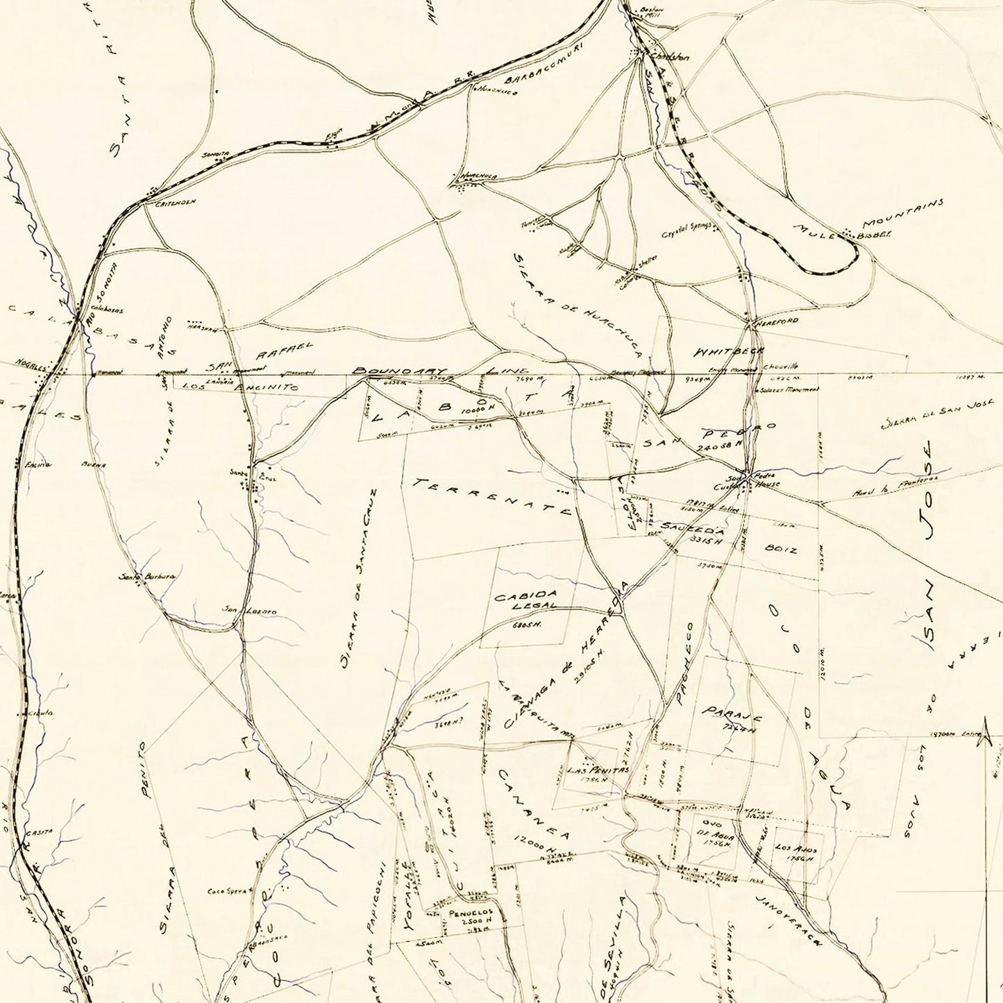 Vintage Map of Cochise County, Arizona, 1905