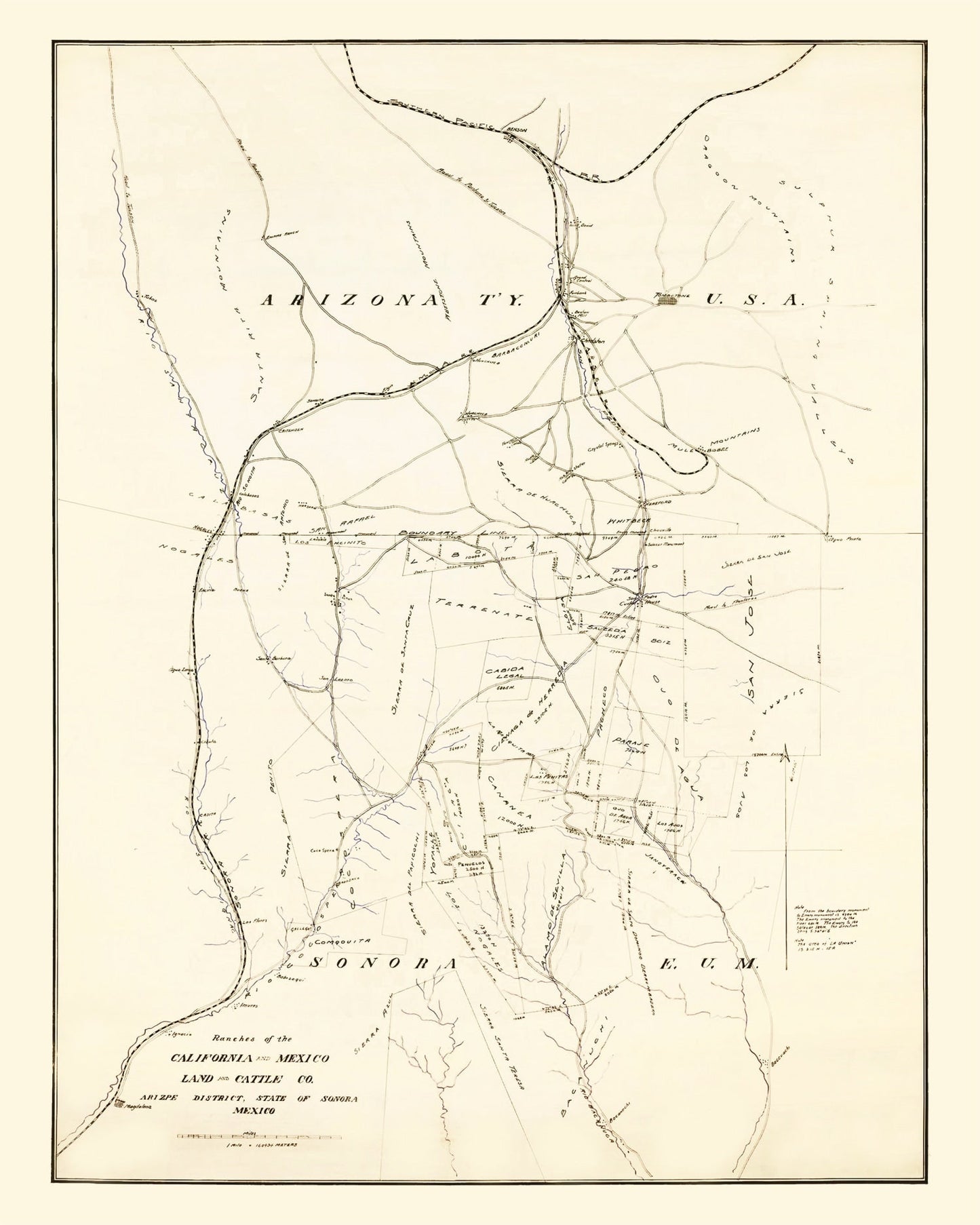 Vintage Map of Cochise County, Arizona, 1905