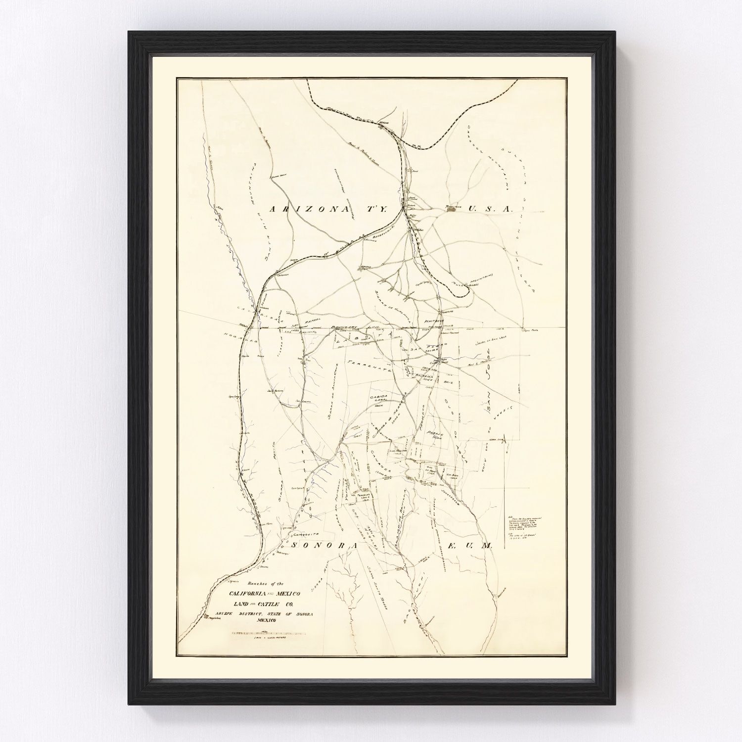 Vintage map of Cochise County, Arizona, 1905