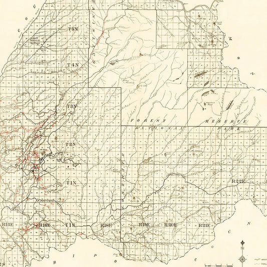 Vintage Map of Tuolumne County, California, 1904