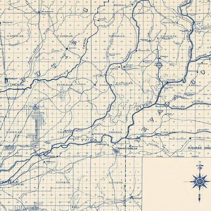 Vintage Map of Yuba County California, 1913