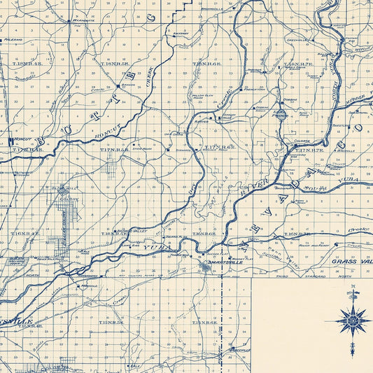 Vintage Map of Yuba County California, 1913