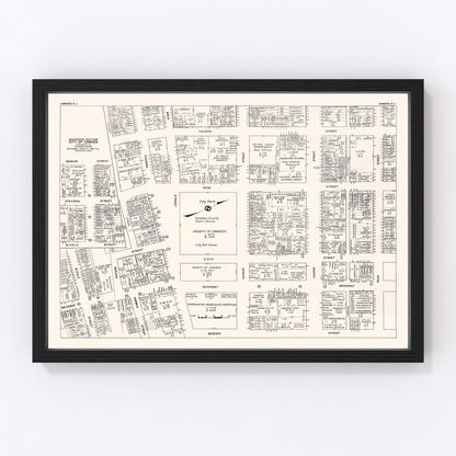 Vintage map of Camden NJ Business Section, 1947, Delaware River city print