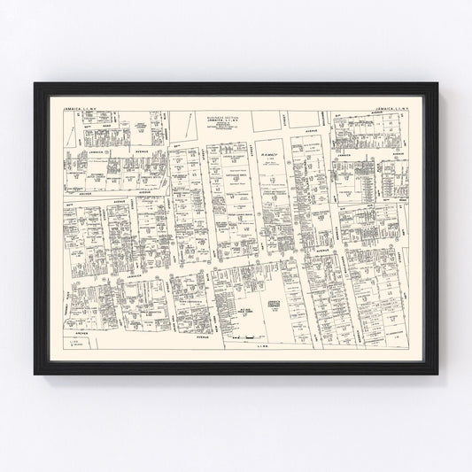 Vintage map of Jamaica, Queens County, New York, 1947