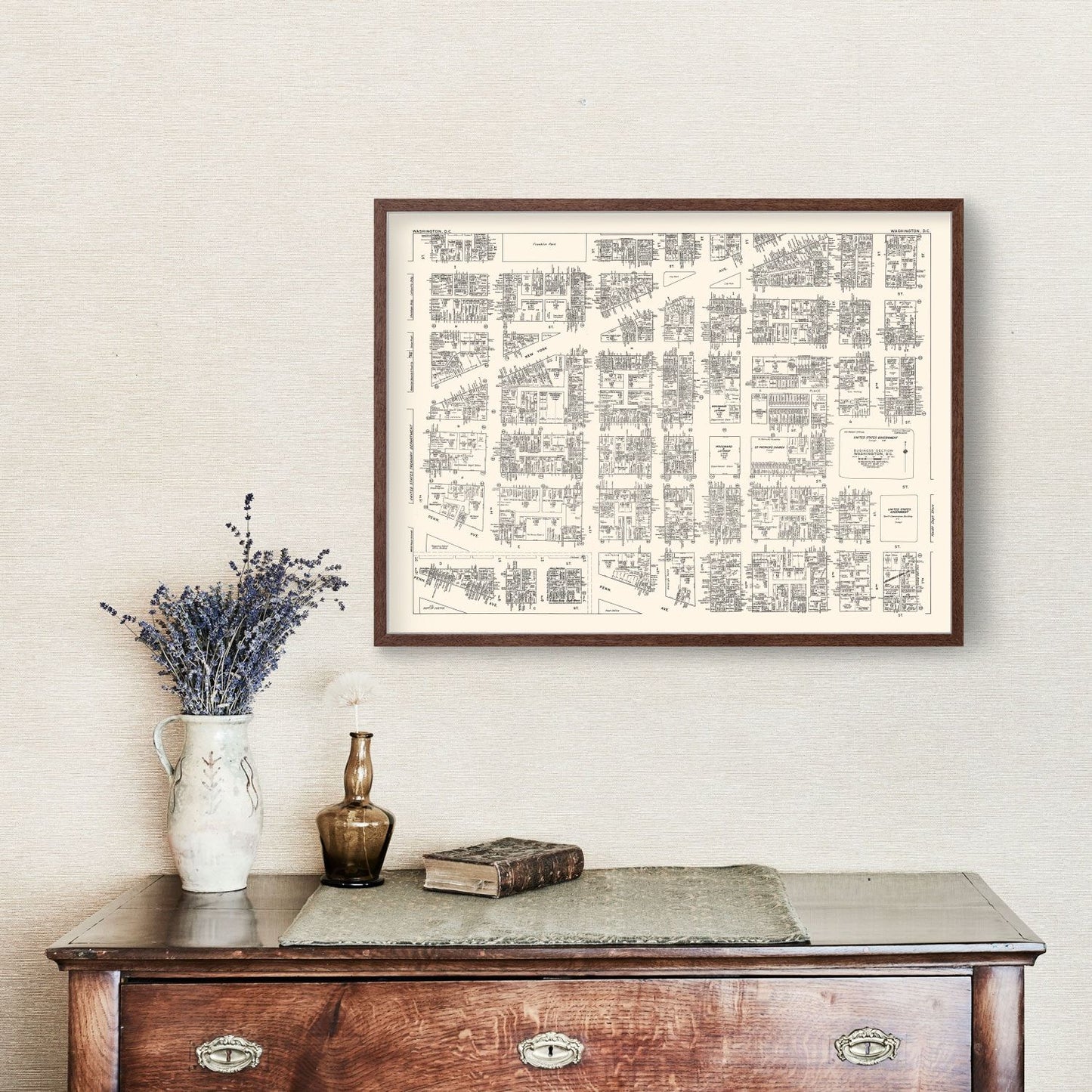 Vintage Map of Washington, DC Business Section 1947