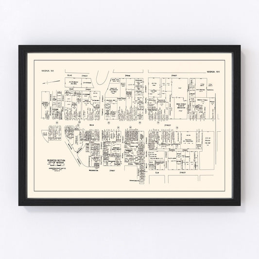 Vintage map of Nashua, New Hampshire, 1946
