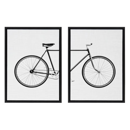 Bicycle Framed Canvas Wall Art Set