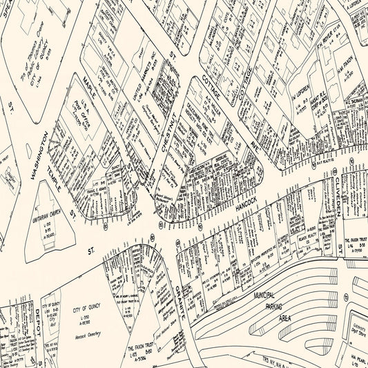 Vintage Map of Quincy, Massachusetts Business Section, 1946