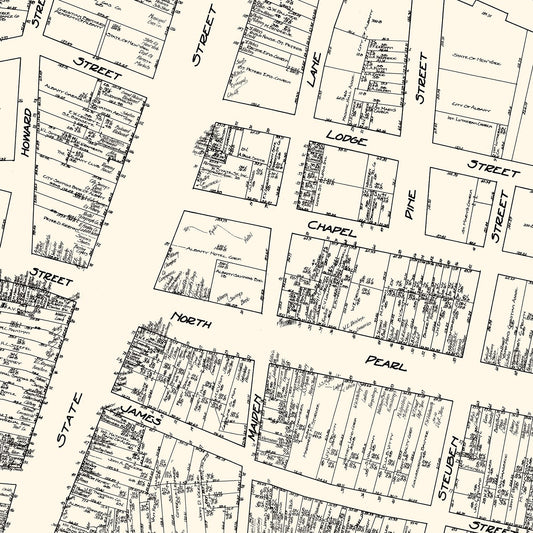 Vintage Map of Albany, NY Business Section, 1929