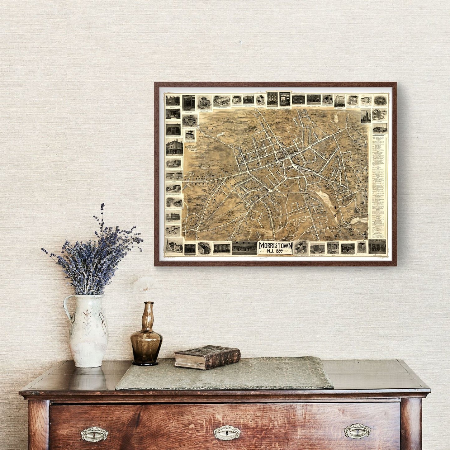 Vintage Map of Morristown, New Jersey, 1899