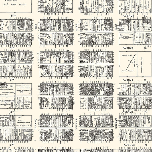 Vintage Map of Birmingham, Alabama, Business District, 1929