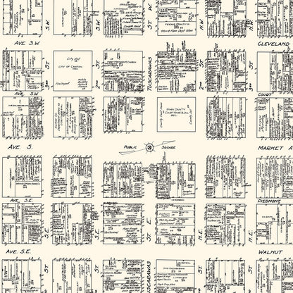 Vintage Map of Canton, Ohio Business Section, 1929