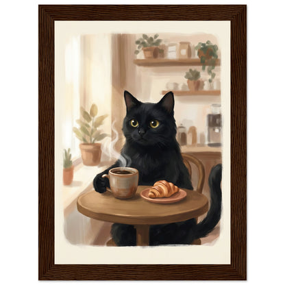 Cat Coffee Wall Art - The Cozy Morning Poster Your Kitchen Has Been Missing - 20x25 cm / 8x10″ - White frame / Ready-to-hang - Sparkycare