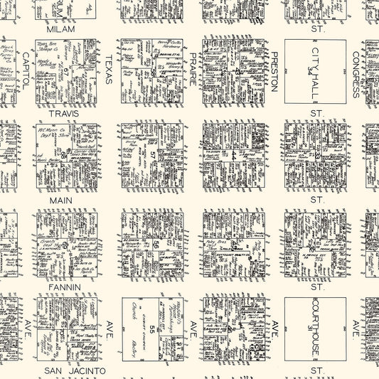 Vintage Map of Houston, Texas Business Section, 1929