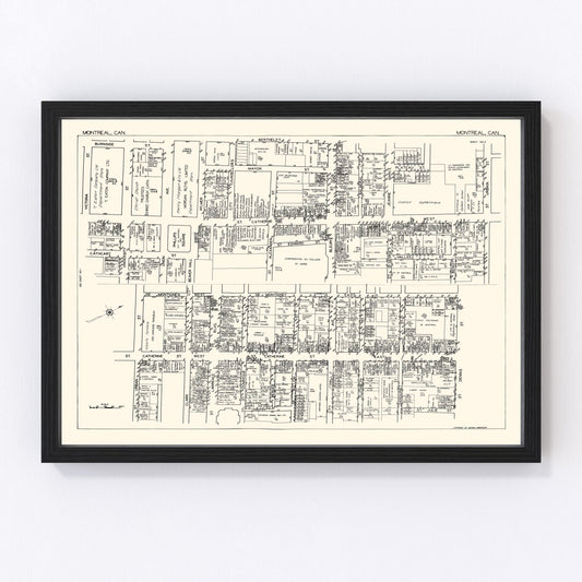 Vintage map of Montreal, Canada, 1929
