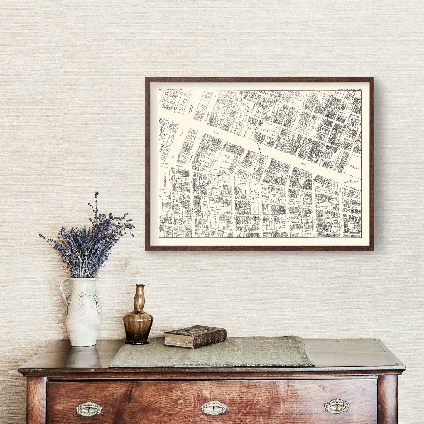 Vintage Map of New Orleans Business Section, 1929