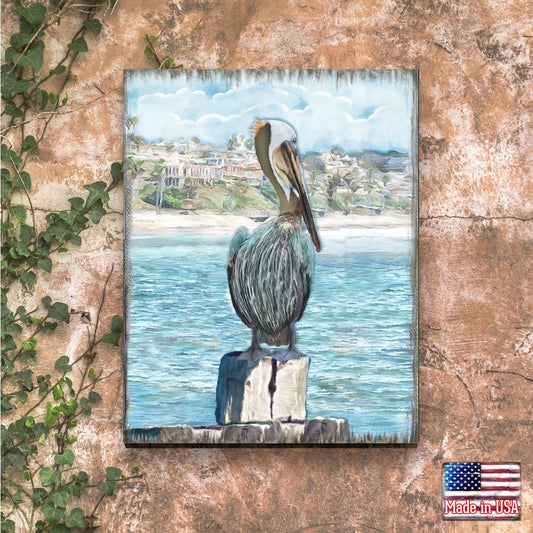Pelicans Wood Wall Art - Coastal Shoreline Decor