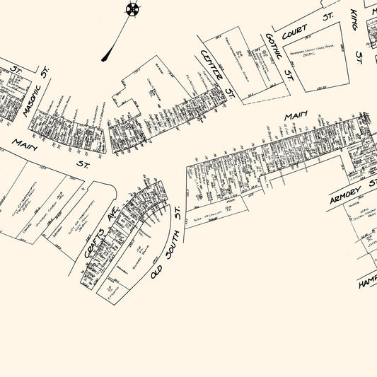 Vintage Map of Northampton, Massachusetts, 1929