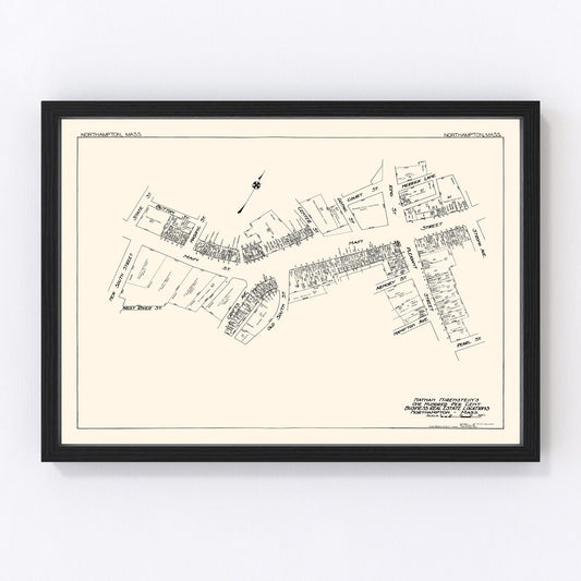 vintage map of Northampton, Massachusetts, 1929