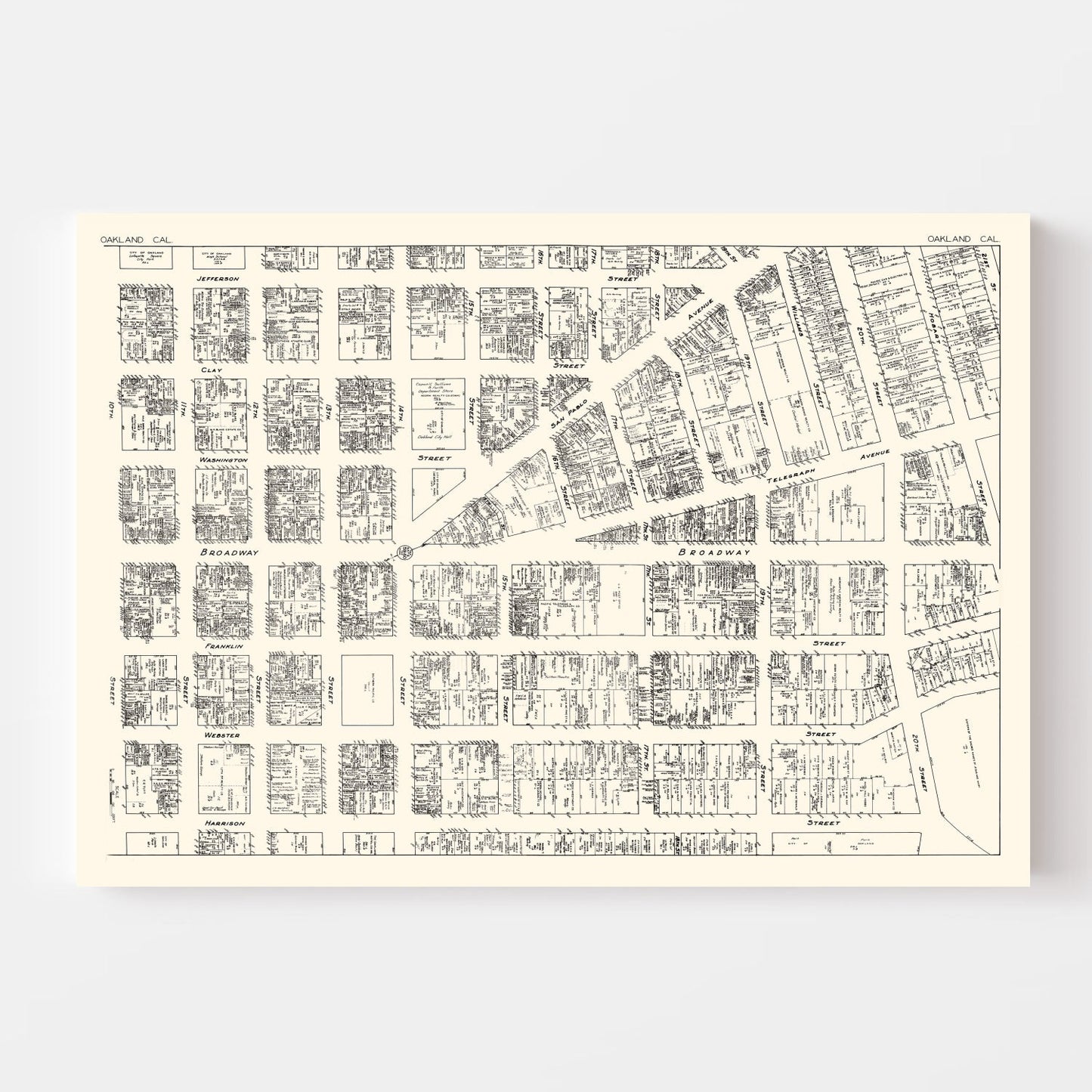 Vintage Map of Oakland, California, 1929