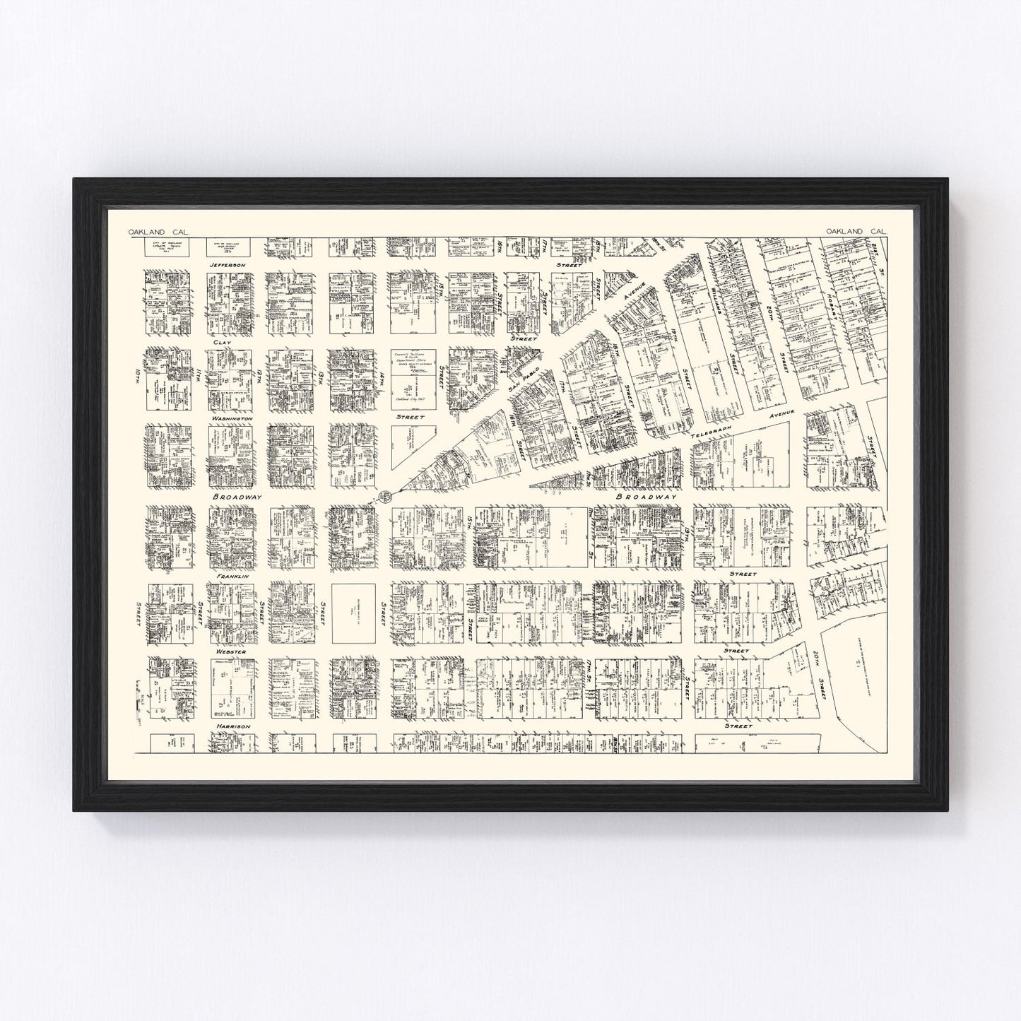 vintage map of Oakland, California, 1929