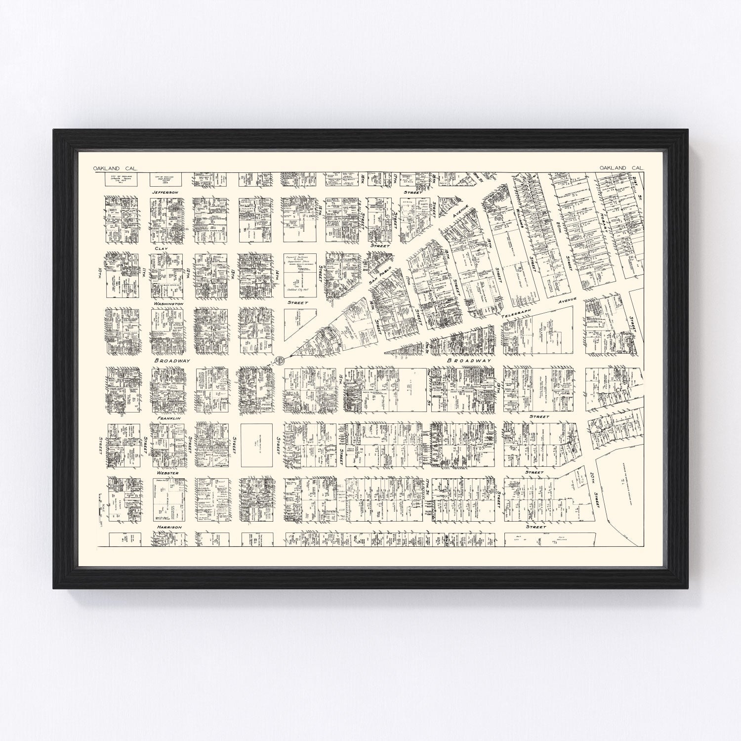 vintage map of Oakland, California, 1929