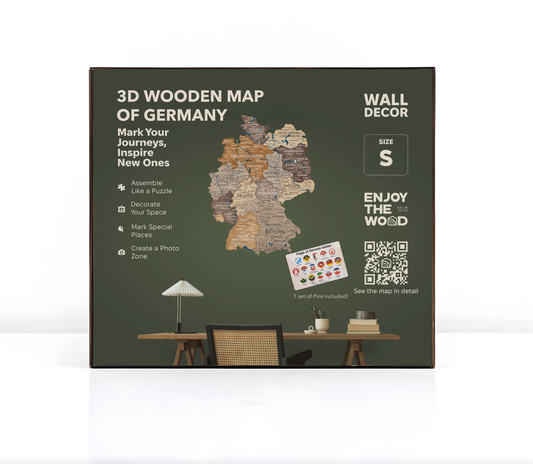 3D Wooden Germany Map Wall Art - Multicolor