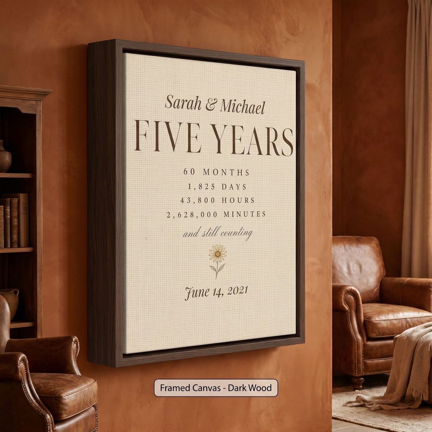 Personalized 5 Year Anniversary Canvas