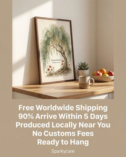 Personalized Willow Tree 9th Anniversary Wall Art