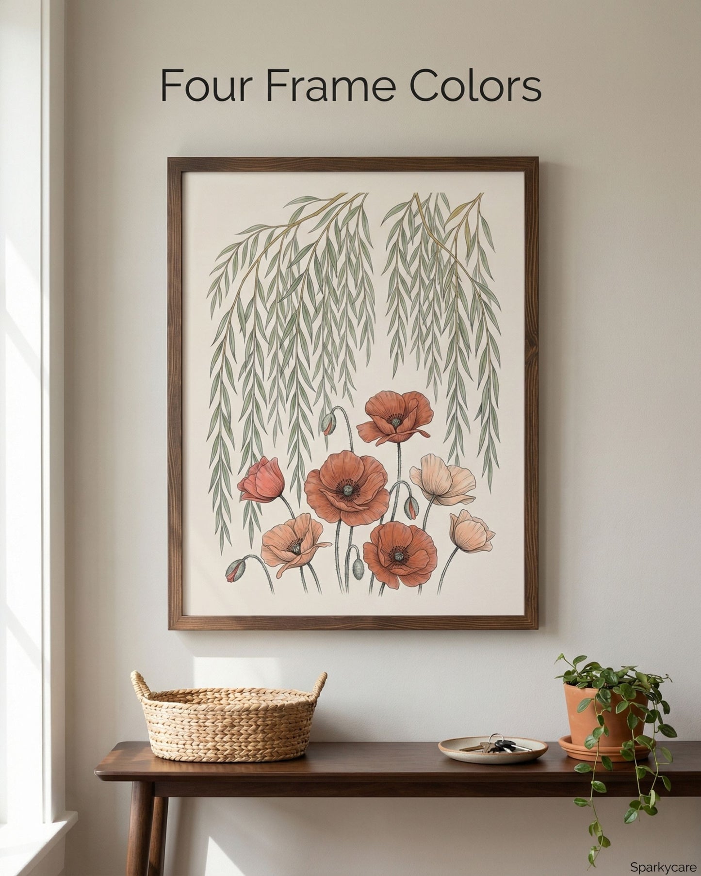 Willow Tree and Poppy Botanical 9th Anniversary Wall Art