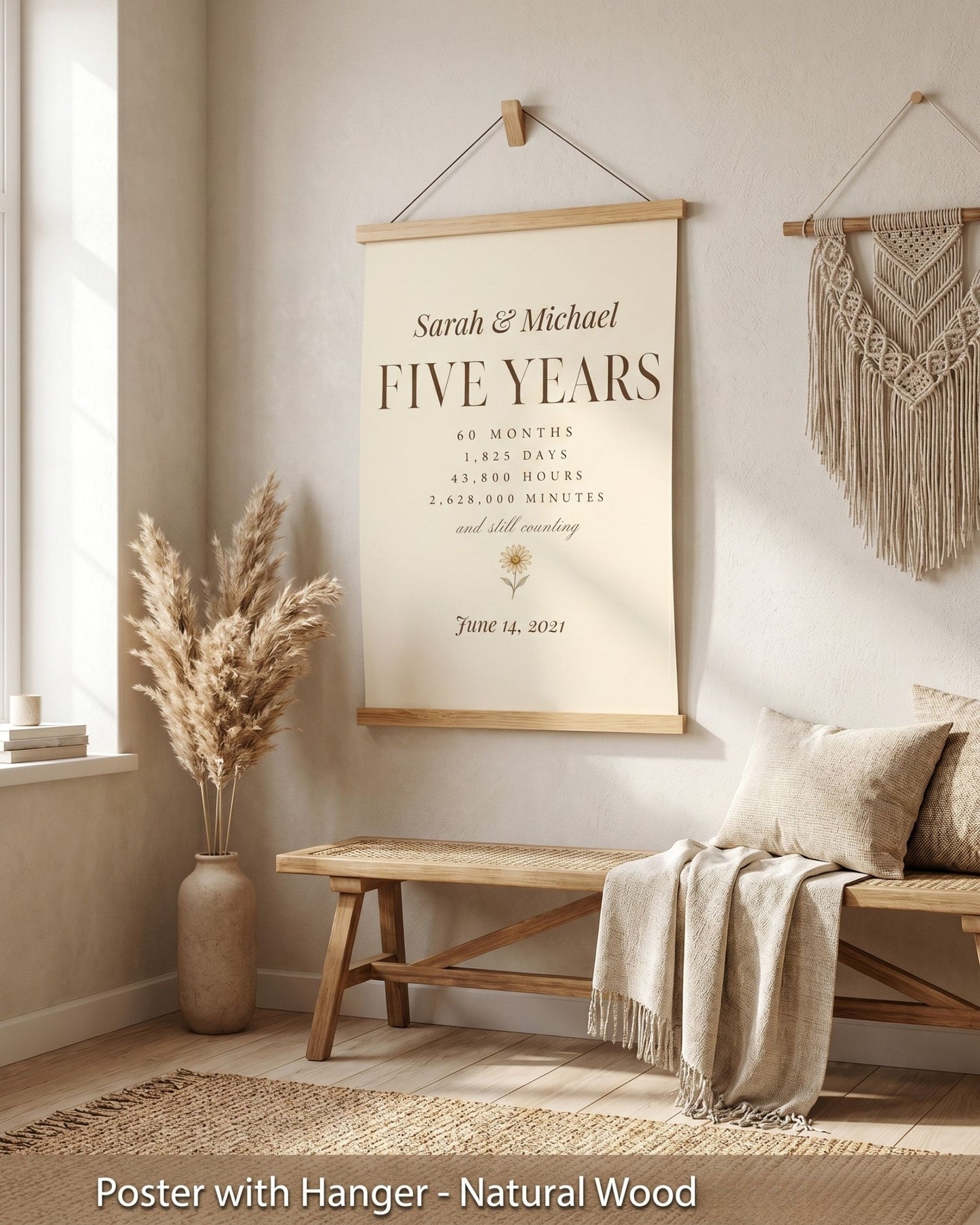 Personalized 5 Year Anniversary Print