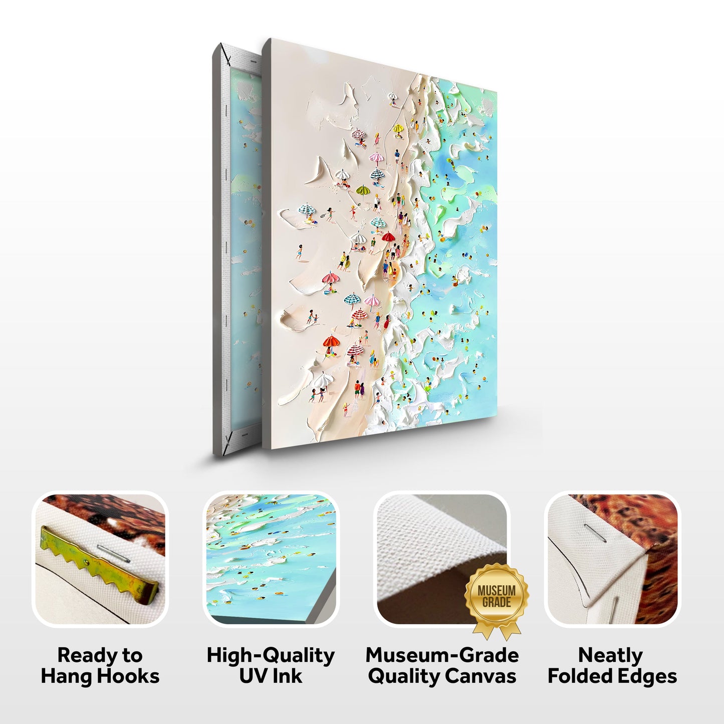 Beachfront Painting Coastal Canvas Wall Art