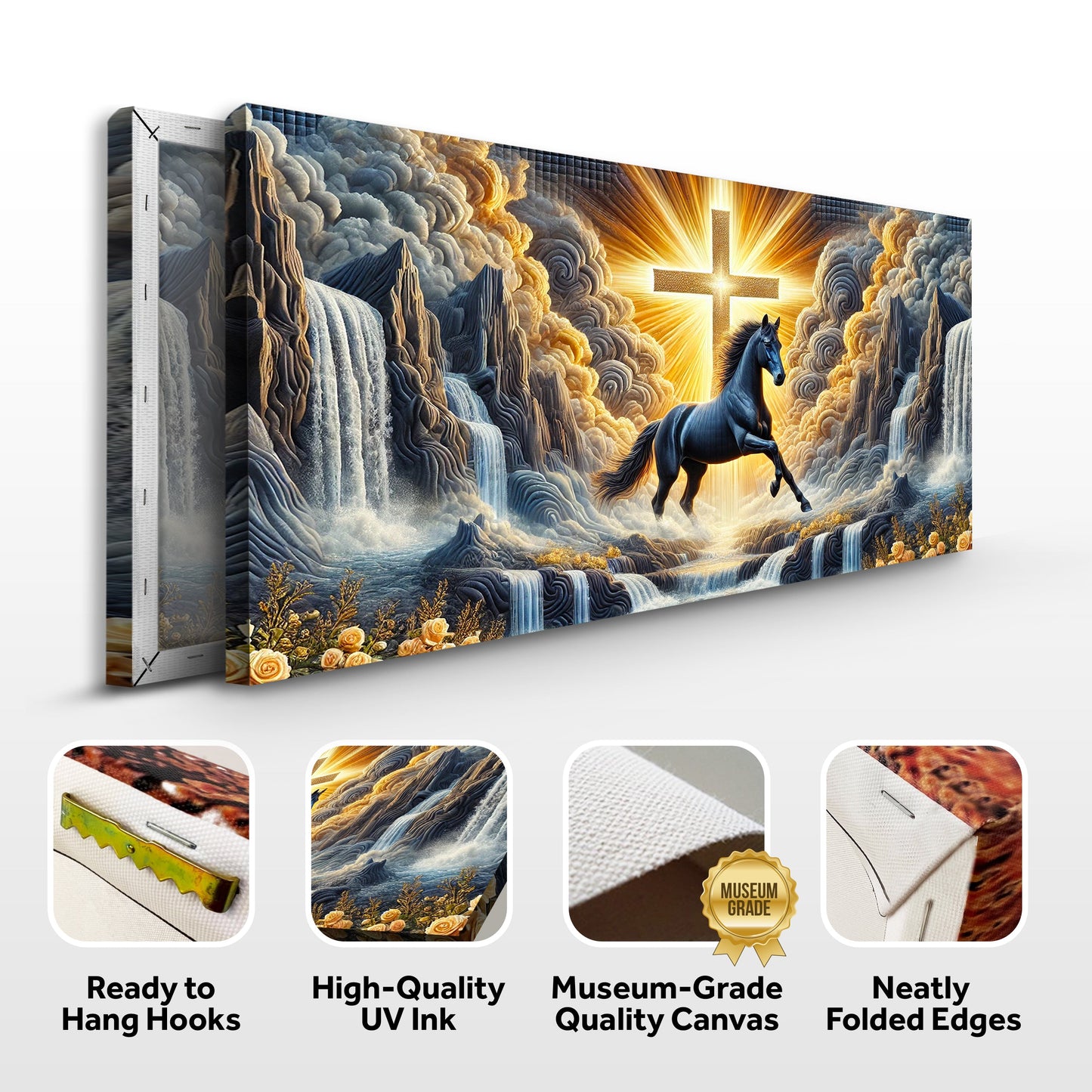 3D Horse Faith Canvas Wall Art III