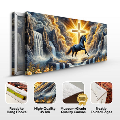 3D Horse Faith Canvas Wall Art III