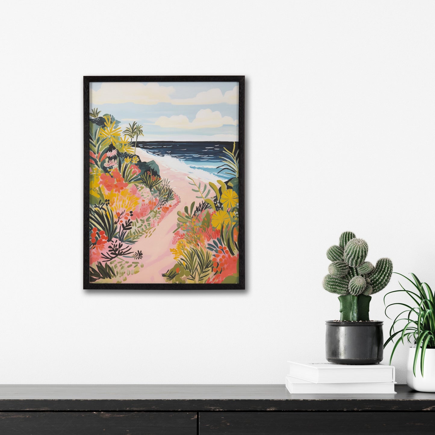 Tropical Ocean Path Coastal Framed Wall Art