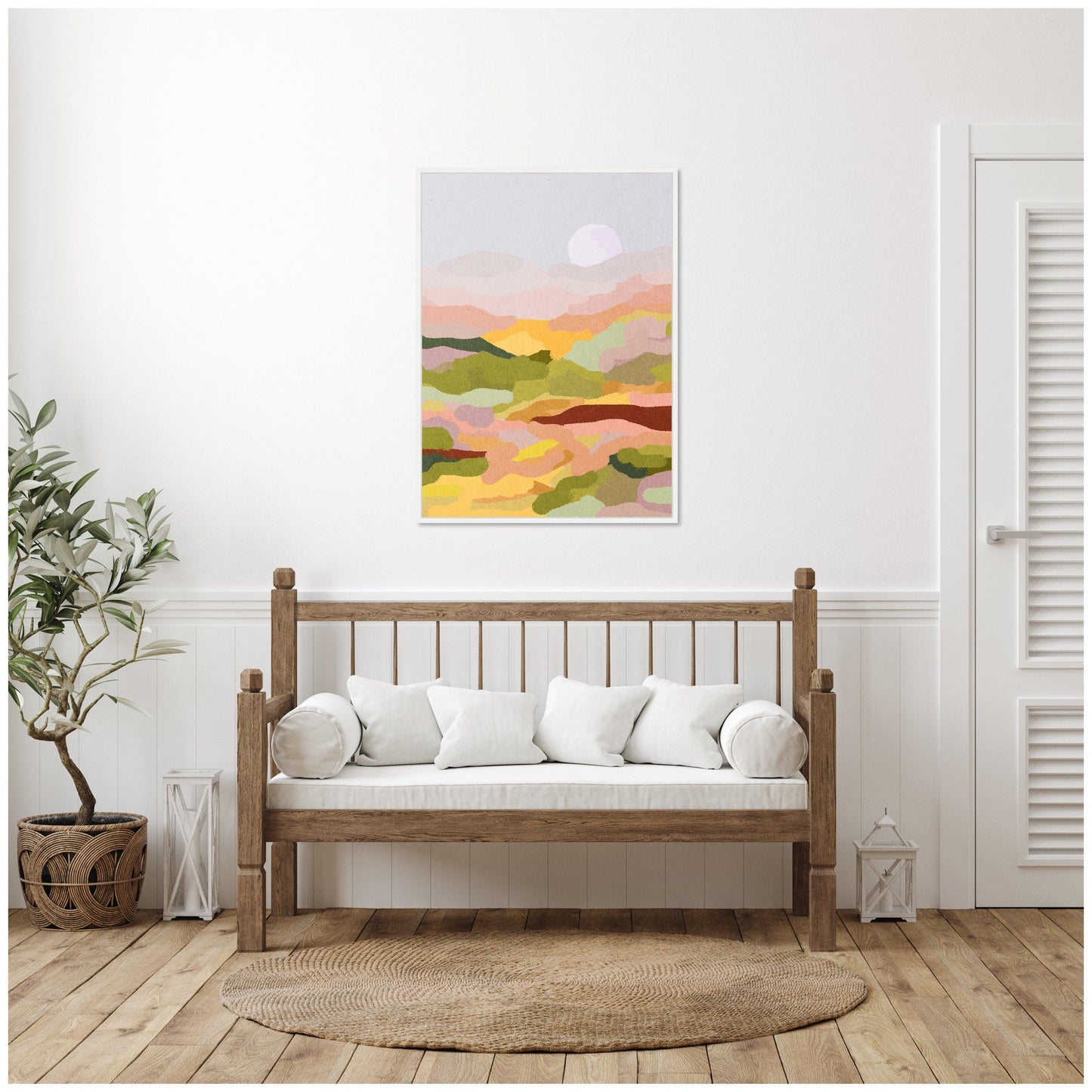 Golden Hills Landscape Framed Canvas Wall Art
