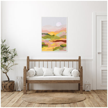 Golden Hills Landscape Framed Canvas Wall Art