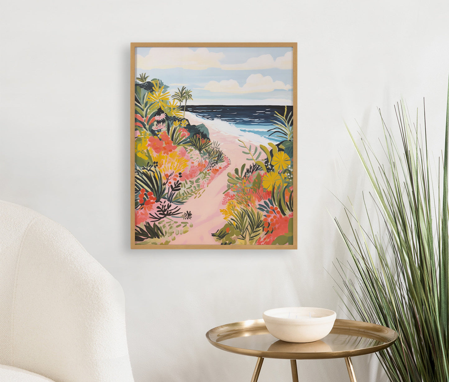 Tropical Ocean Path Coastal Framed Wall Art